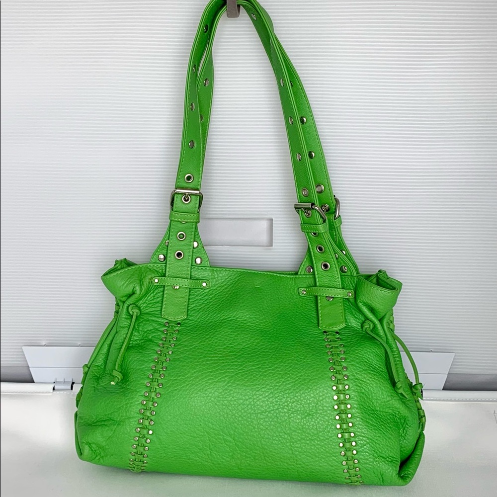 FATTO A MANO BY CARLOS FALCHI Key Lime Handbag